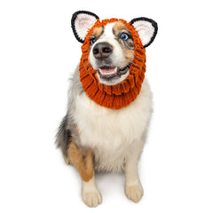 Fox dog snood, front view