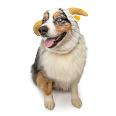 Goat & Ram dog snood, front view