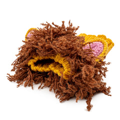Lion dog snood, 3/4 angle view