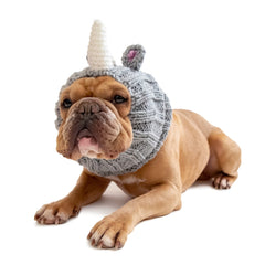 Rhino dog snood, front view