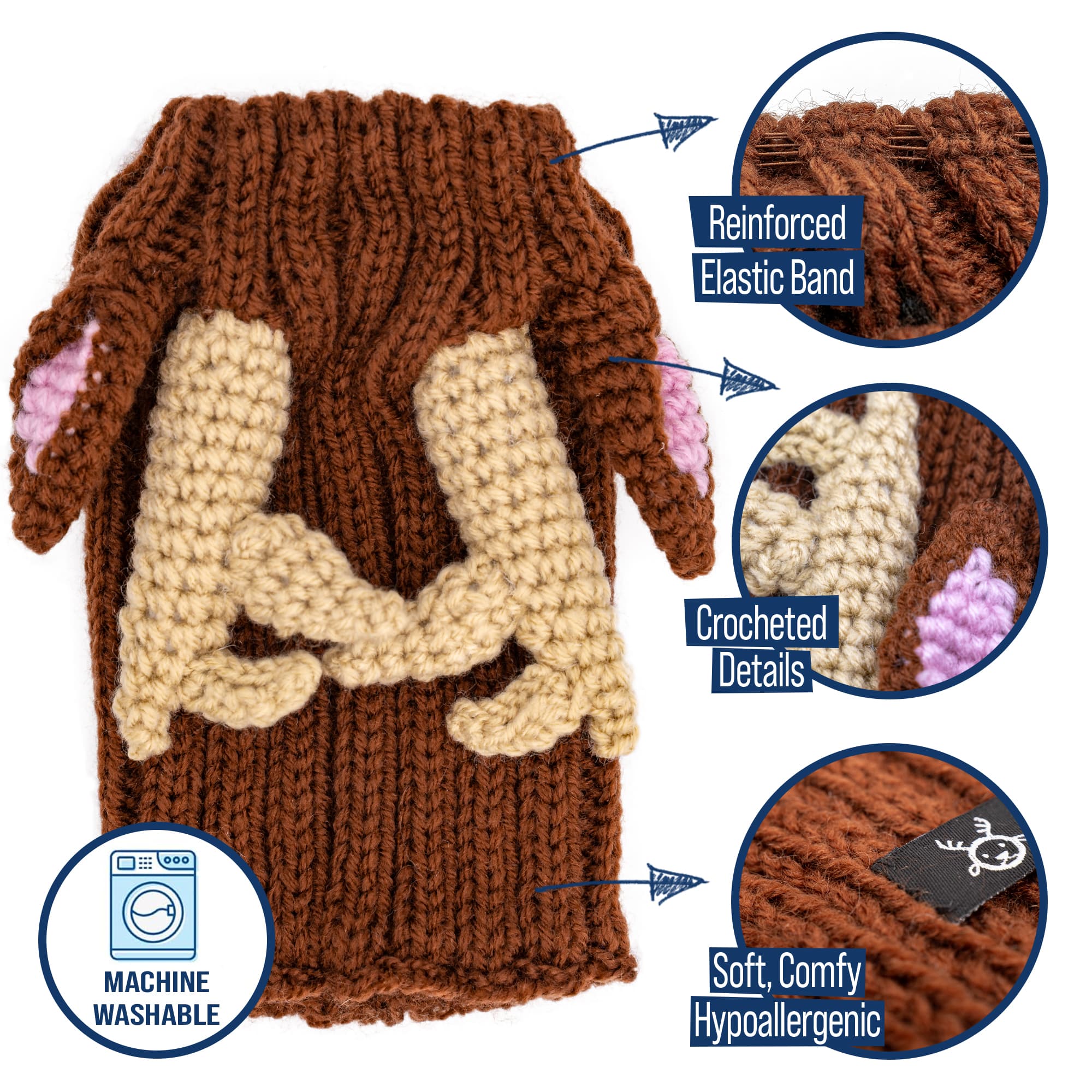 Reindeer Zoo Snood - The Viral Cute Crochet Dog Snood Costume to