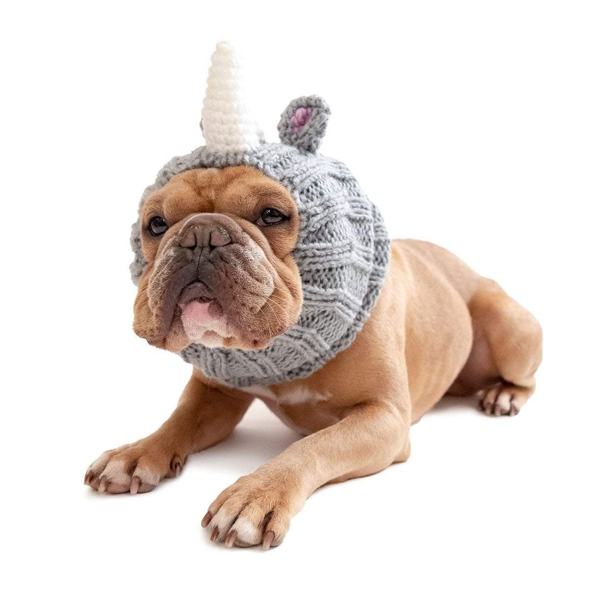 Dog Costume Rhino Zoo Snood Front facing view